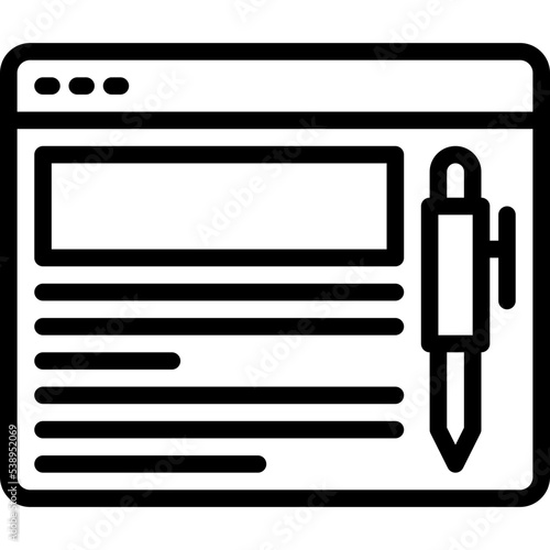 Copywriter blue outline icon