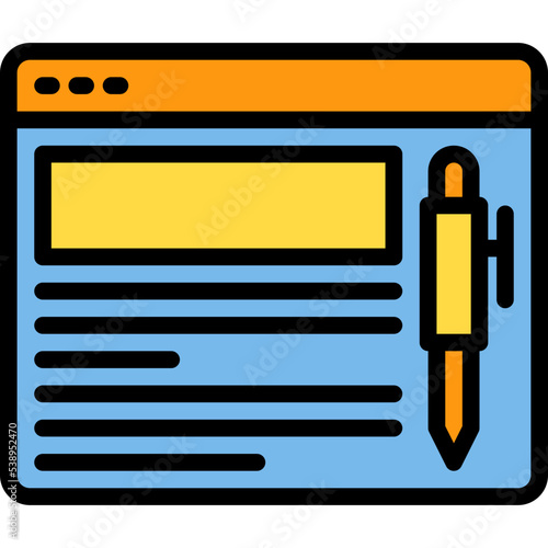 Copywriter blue outline icon