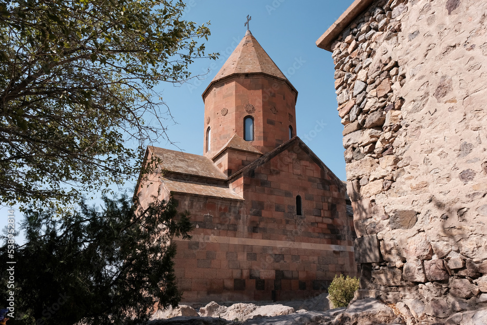 Surb Astvatzatzin Church of Khor Virap monastery on sunny summer day. Ararat Province, Armenia.