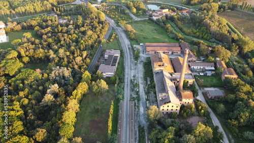 vista aerea zuccherificio zona industriale in decadenza photo