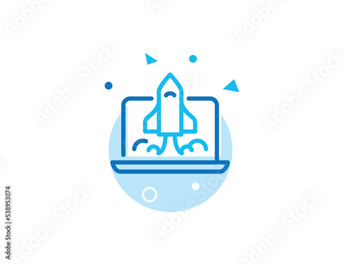 Business Launch Stroke Line Icon
