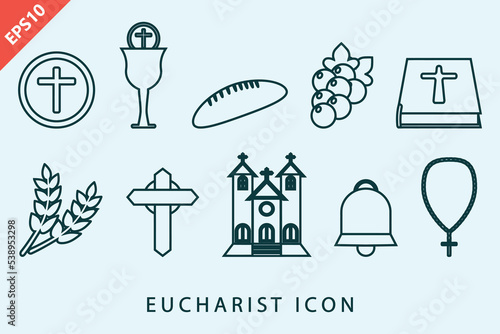 hand drawn eucharist cartoon design vector flat isolated illustration