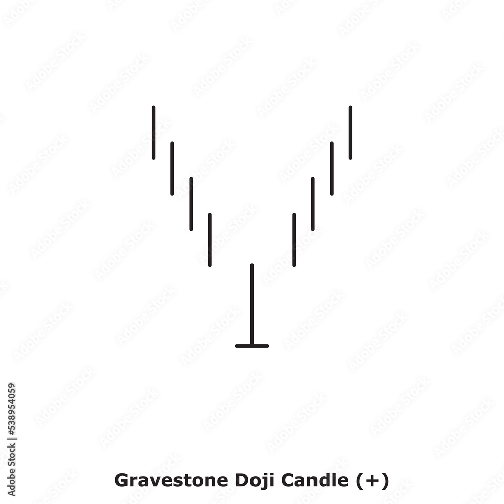 Gravestone Doji Candle (+) White & Black - Round Gravestone Doji Candle (+) White & Black - Round