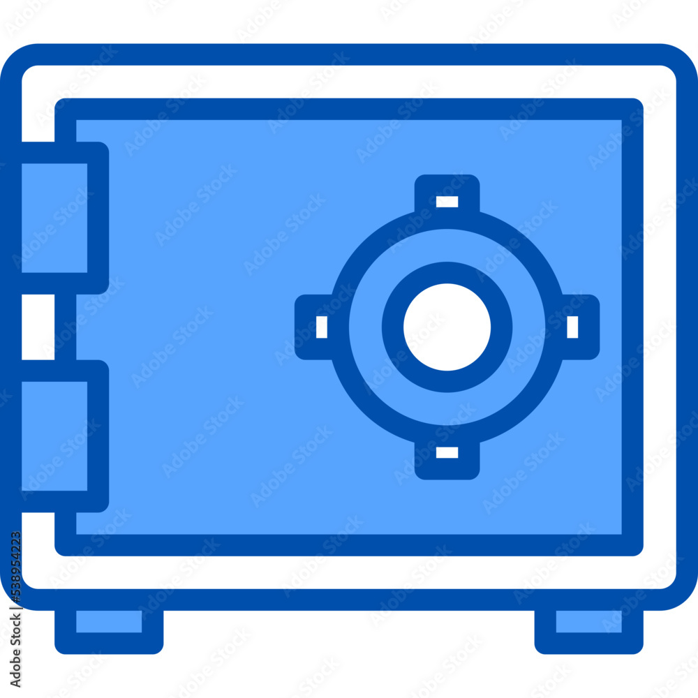 Safe box blue outline icon Safe box blue outline icon