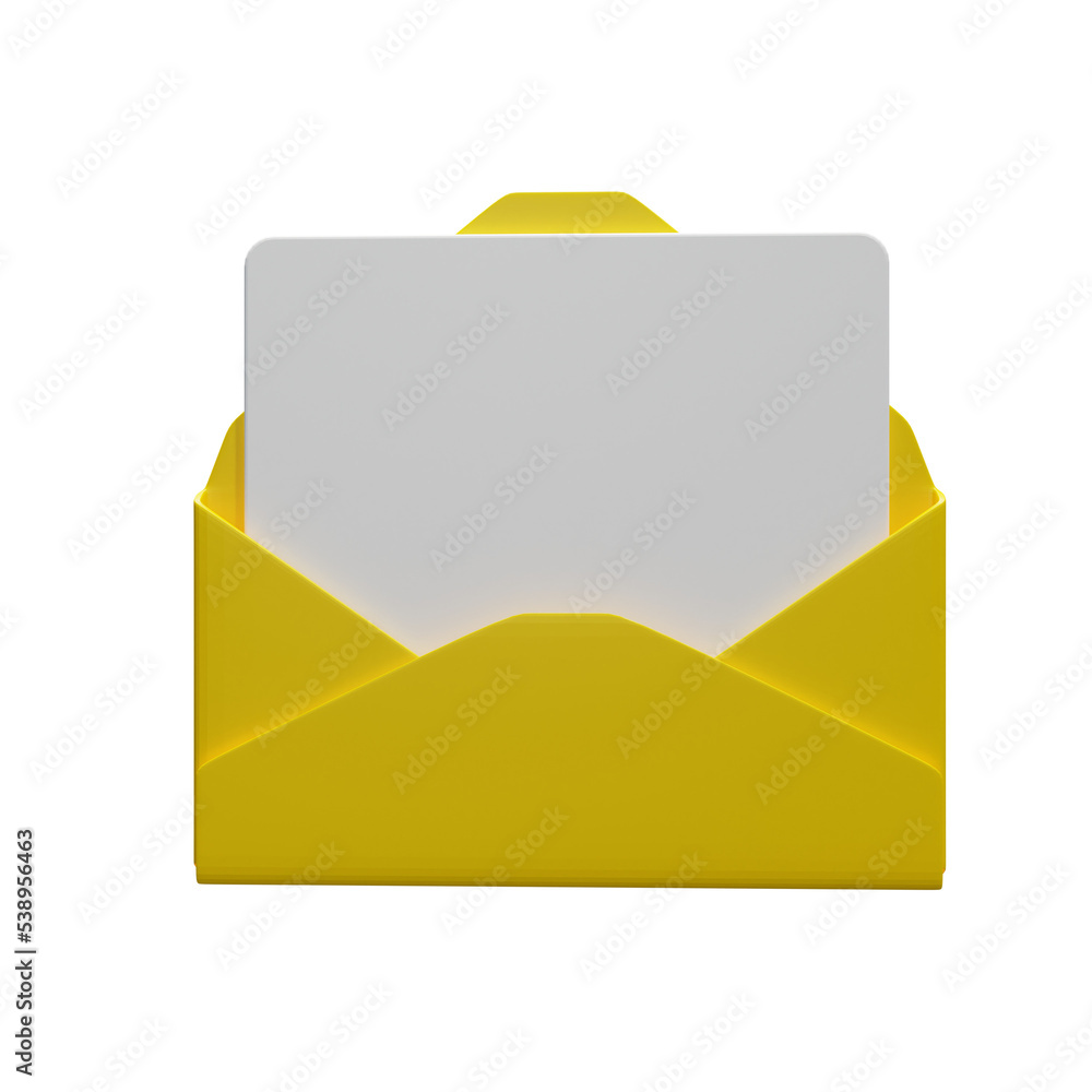 Message box open 3d icon illustration render Message box open 3d icon illustration render