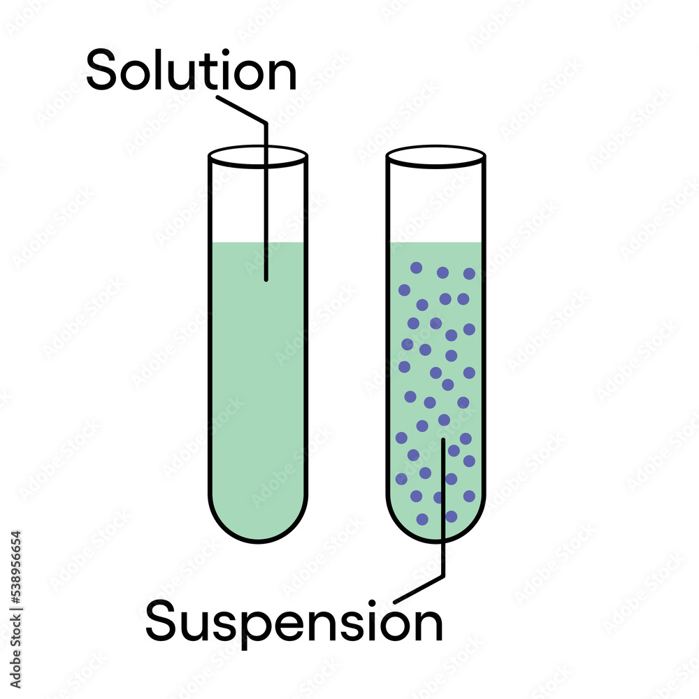 Test tubes with solution and suspension isolated on white background. vector illustration Test tubes with solution and suspension isolated on white background. vector illustration