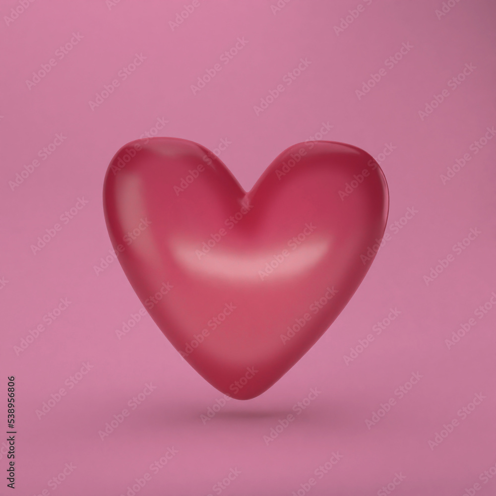 Red heart shape on pink