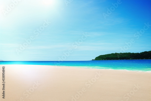 Summer Beach in Sunshine With Sand and Sea