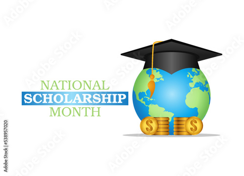 vector graphic of national scholarship month good for national scholarship month celebration. flat design. flyer design.flat illustration.