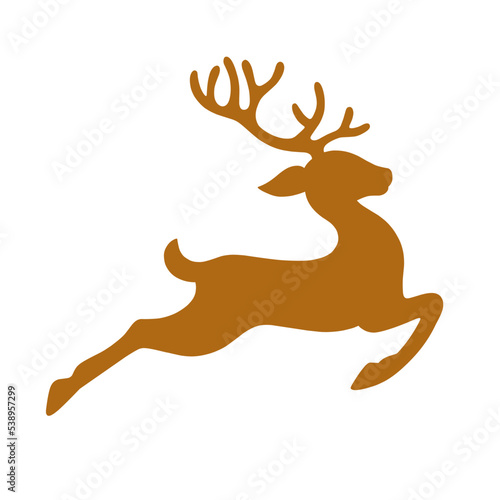 VECTOR ILLUSTRATION OF BROWN DEER SILLUETTE, PERFECT FOR LOGO, T-shirts, STICKERS, CHRISTMAS IN DECEMBER.