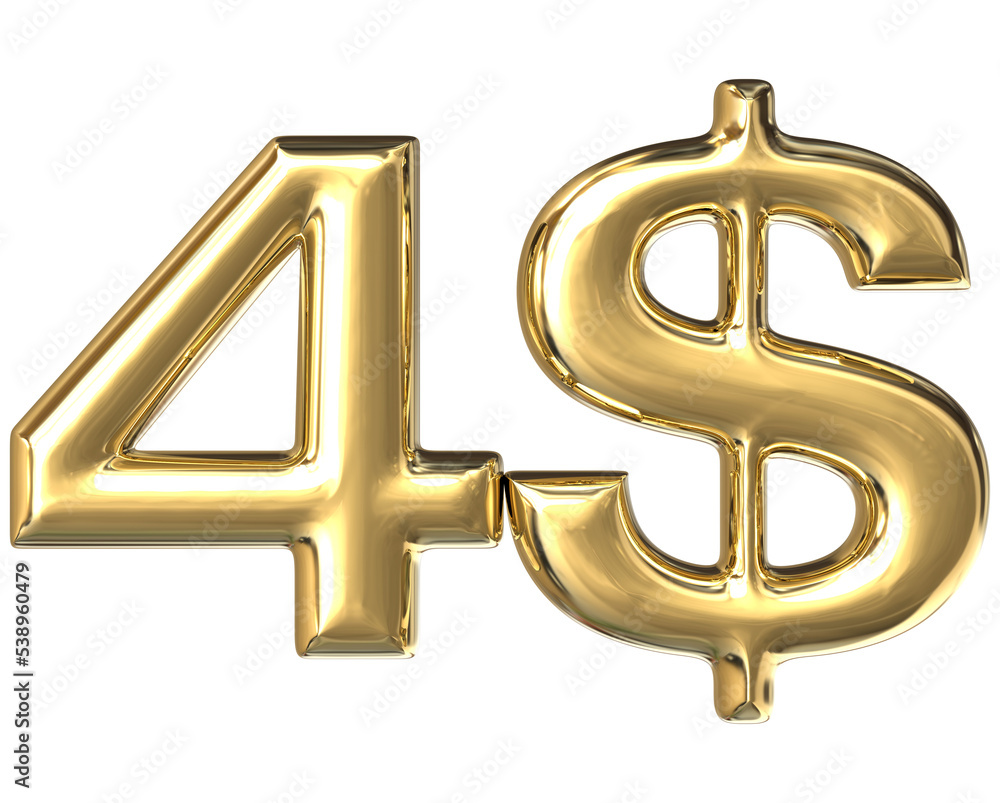 Number dollar 3d gold Number dollar 3d gold