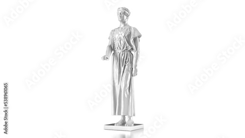 3d render antique sculpture marble glossy in full rose black and white
