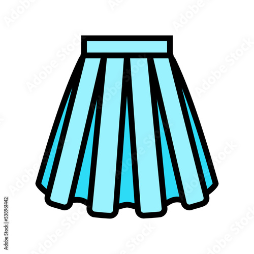 box pleat skirt color icon vector. box pleat skirt sign. isolated symbol illustration