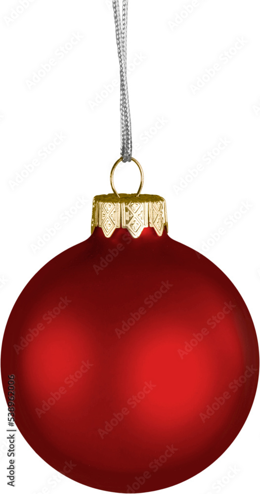Red shiny christmas decorative ball isolated on white Red shiny christmas decorative ball isolated on white