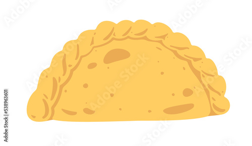 Vector illustration of patty pie argentinian empanada, argentina empanada, argentine empanada. 