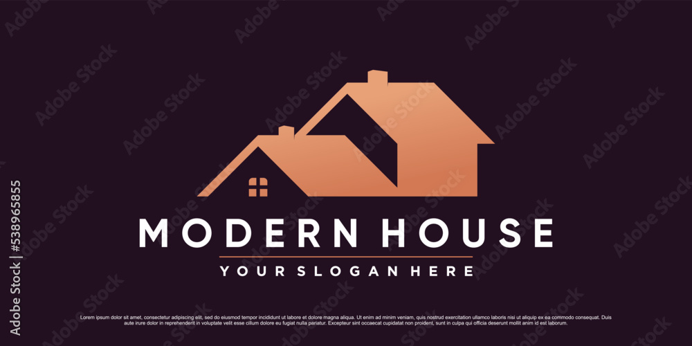 Fototapeta premium Modern house logo design template for business icon with creative concept