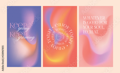 Social media story gradient aesthetic quotes template collection