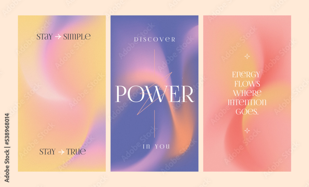 Naklejka premium Social media story gradient aesthetic quotes template collection