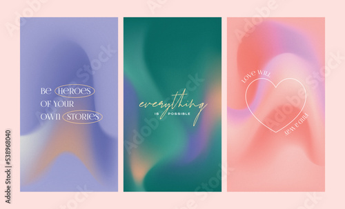 Social media story gradient aesthetic quotes template collection