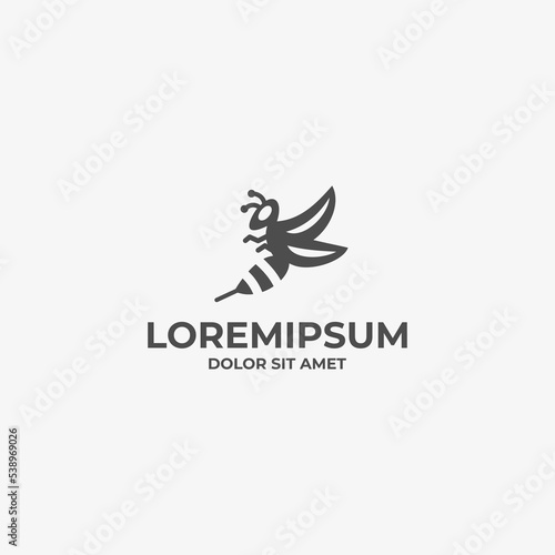Simple Flying Bee Icon - Ideal for logos, nature apps, and eco-friendly branding
