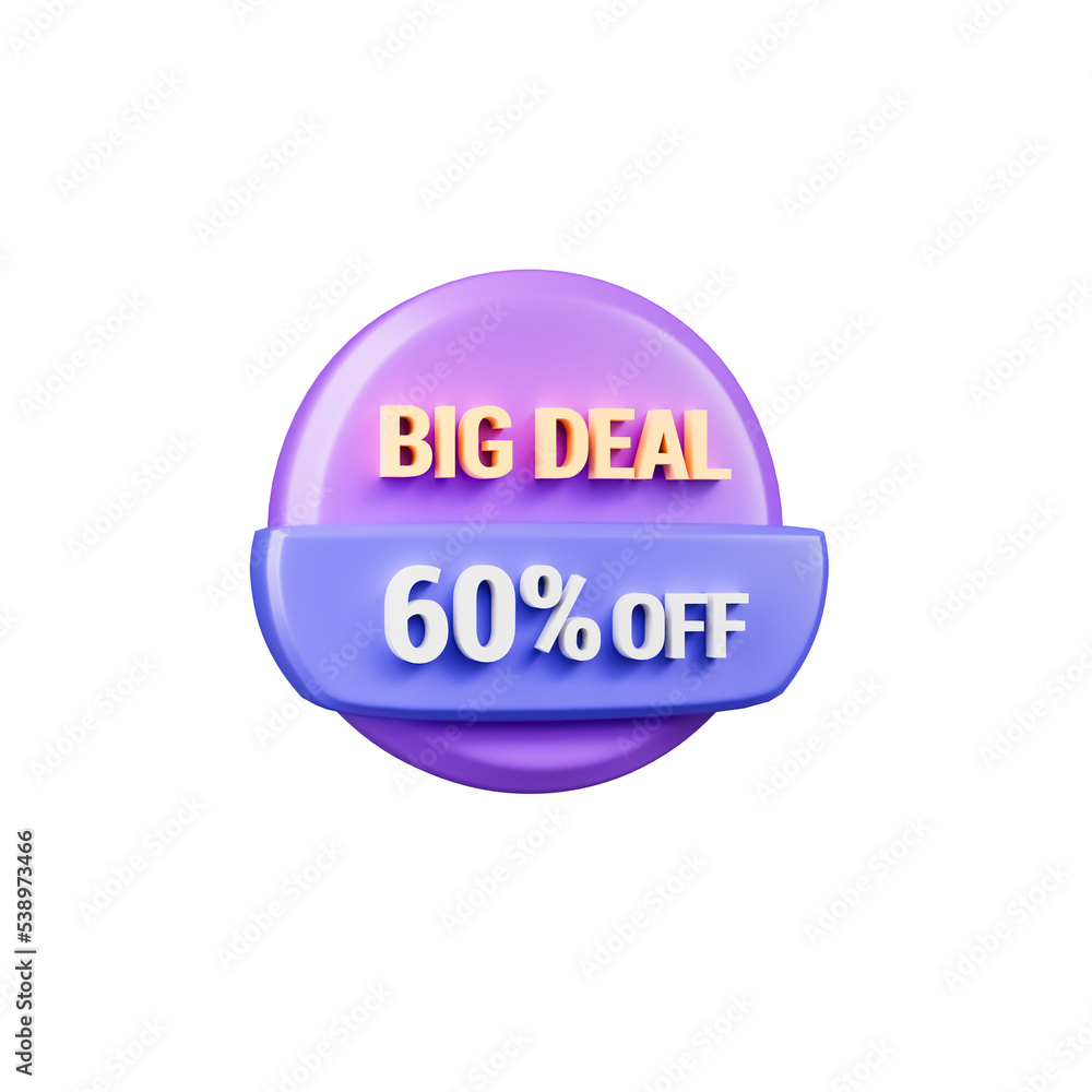 Sale discount offer icon isolated 3d render illustration Sale discount offer icon isolated 3d render illustration