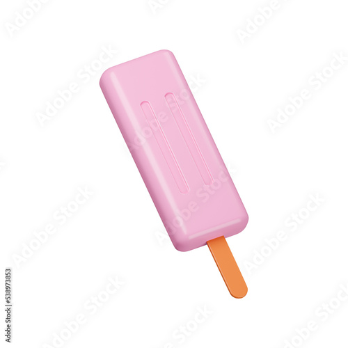 Colorful popsicle icon isolated 3d render illustration