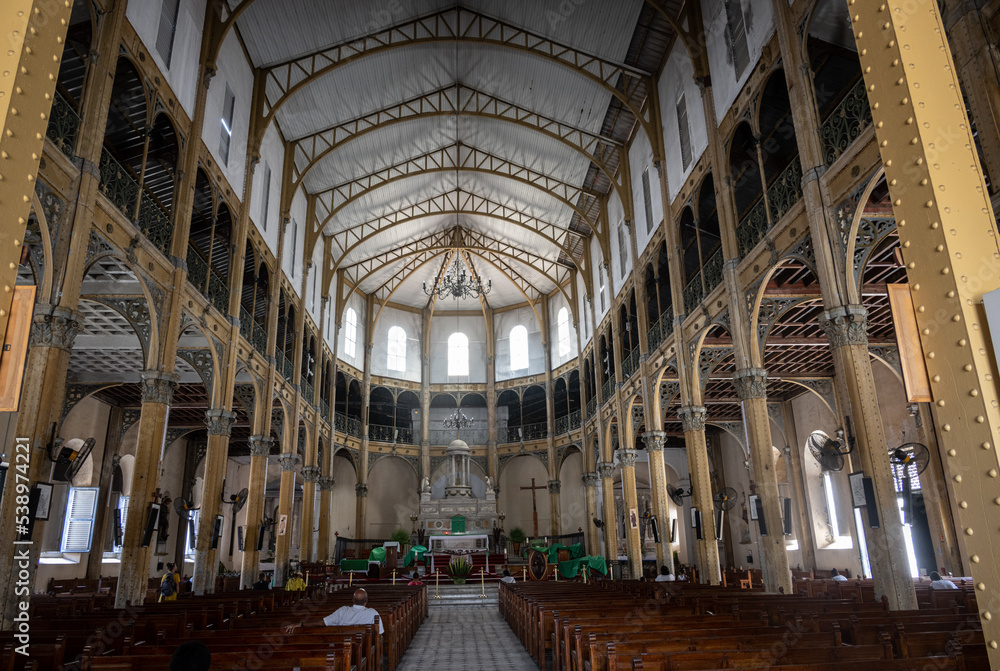 Cathedral of St Peter and St Paul in the city of Pointe à Pitre, capital of the French West Indies island of Guadeloupe