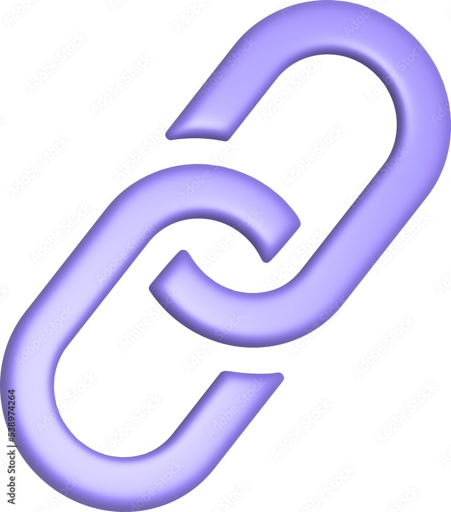 3d rendering link icon. Illustration with shadow isolated on white. 3d rendering link icon. Illustration with shadow isolated on white.