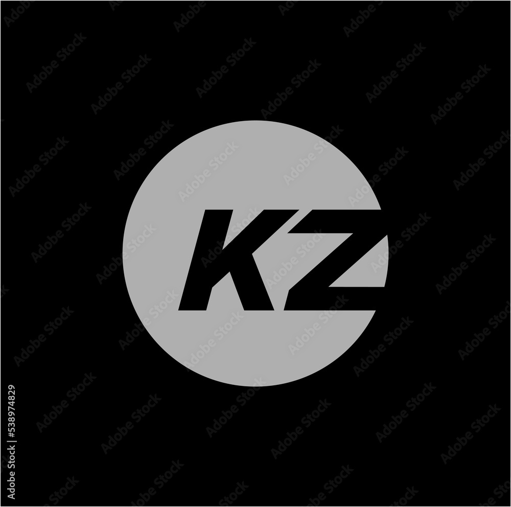 KZ Company name initial letters icon. KZ vector icon. KZ Company name initial letters icon. KZ vector icon.