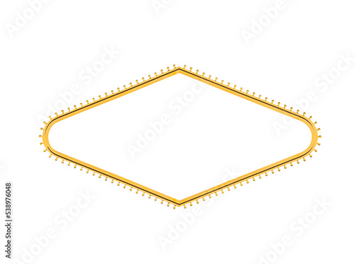 Las Vegas welcome sign light bulb diamond shape with center cut out isolated.