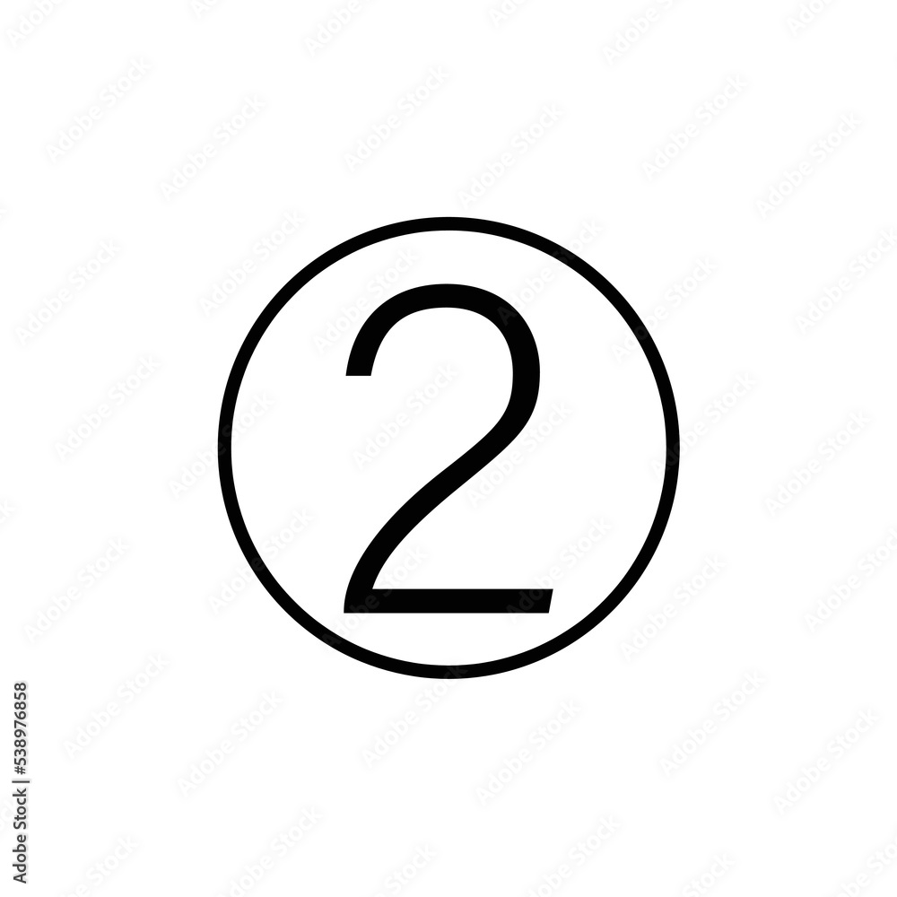 Number 2 In The Circle Vector Icon Number 2 In The Circle Vector Icon