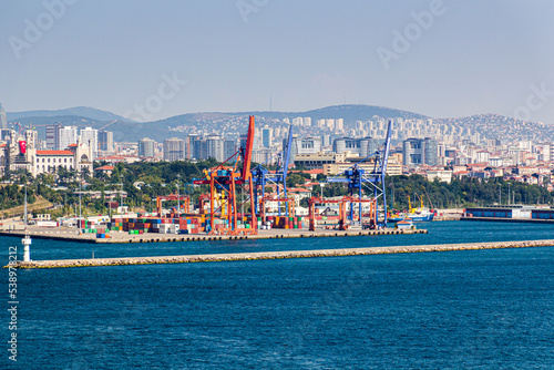 ISTANBUL, TURKEY - JULY 22, 2019: Haydarpasa port in Istanbul, Turkey photo
