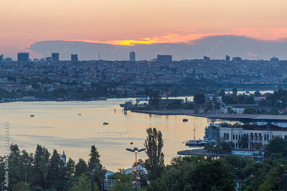 Evening view of Istanbul skyline, Turkey Evening view of Istanbul skyline, Turkey