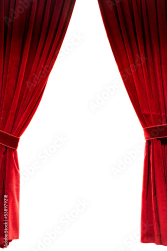 Red theater curtain. Theater curtain with transparent background PNG