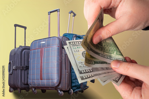 Hands of tourist with money...
