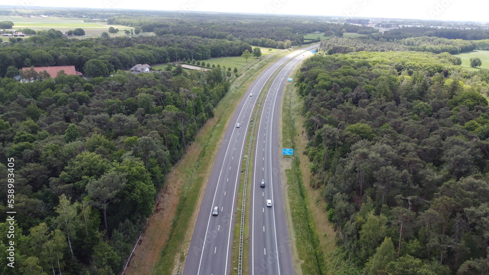 aerial photo of the road