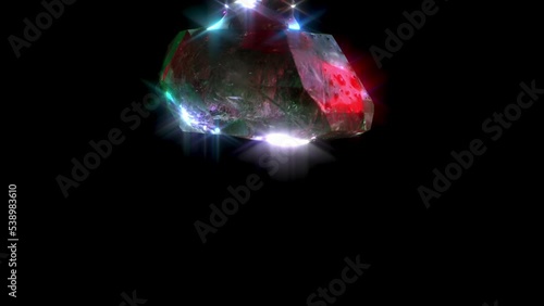 Timelapse of the growth of a mineral crystal from a solution physic chemical experiment