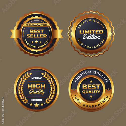 gradient golden luxury badges collection vector design illustration