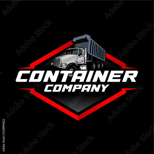 Dumpster Logo Design Dump Truck Vector