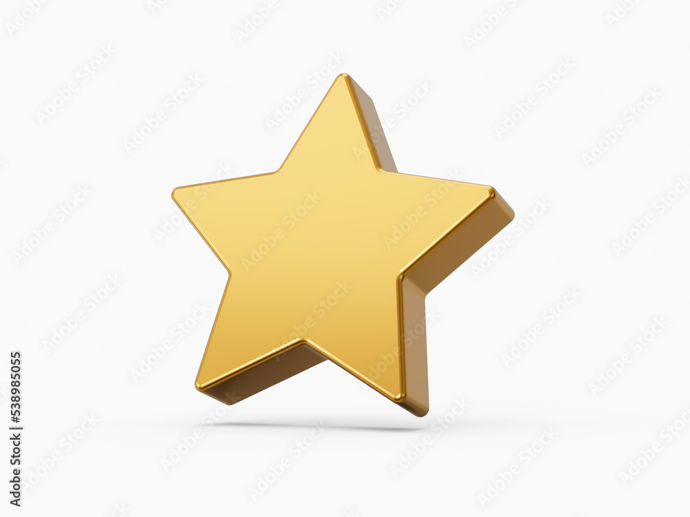 Fototapeta premium Golden star icon isolated on white background. 3d illustration