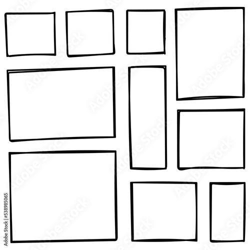 Set Of Hand Drawn Rectangles