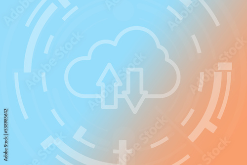 abstract background with cloud data transmission design
