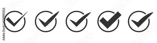 Set of vector check mark exclamation mark, question mark icons. Flat icon for web and mobile applications.