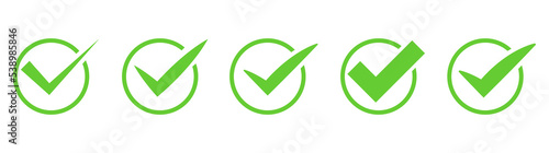 Set of vector check mark exclamation mark, question mark icons. Flat icon for web and mobile applications.