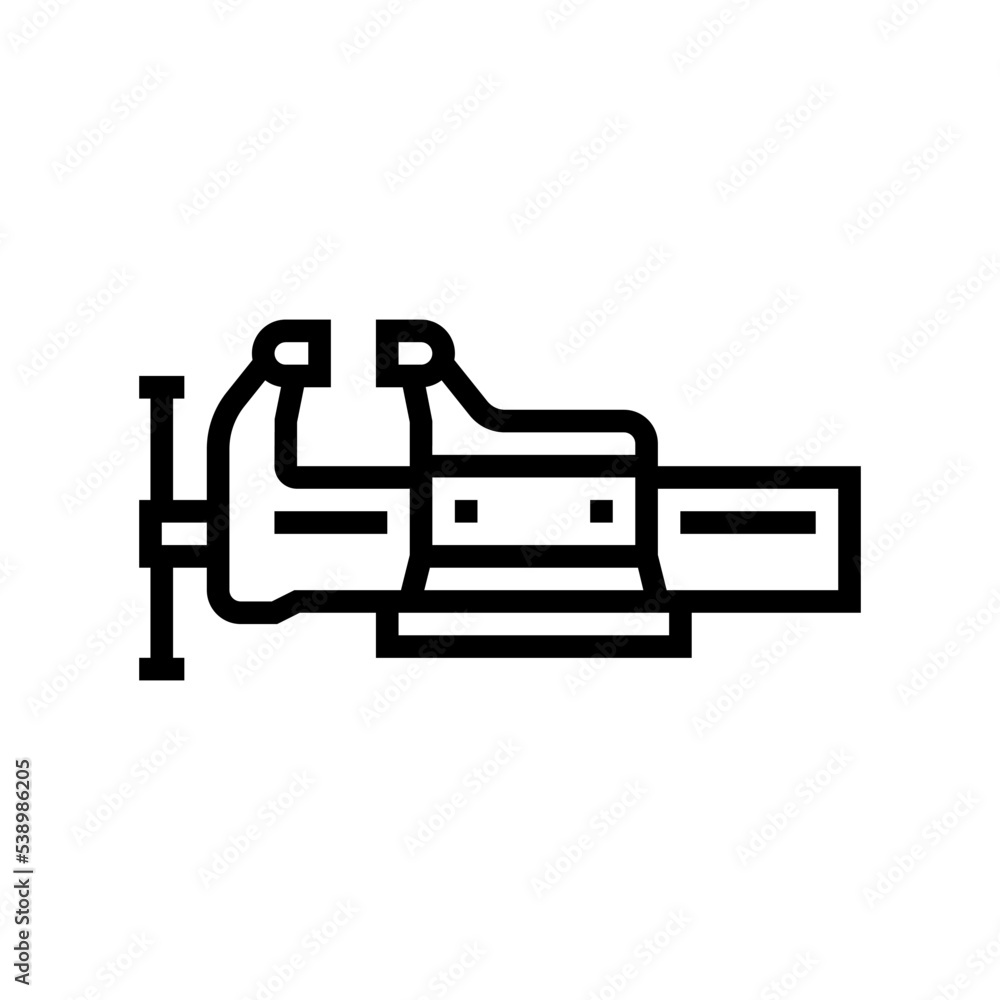 bench vice line icon vector. bench vice sign. isolated contour symbol black illustration