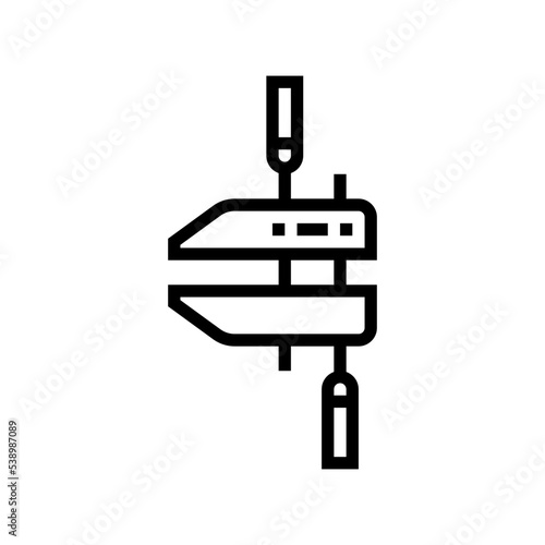 hand screw clamp line icon vector. hand screw clamp sign. isolated contour symbol black illustration