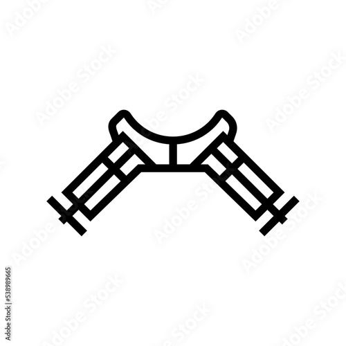 corner clamp line icon vector. corner clamp sign. isolated contour symbol black illustration