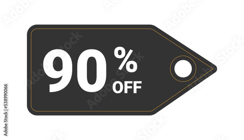 Tag with ninety percent discount.