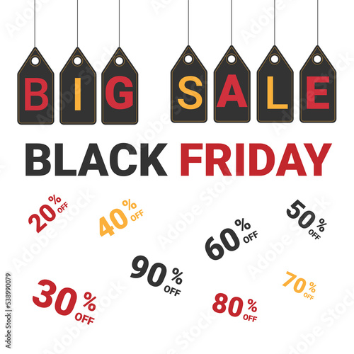 Price tag with the inscription black friday, sale.