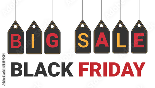 Price tag with the inscription black friday, sale.